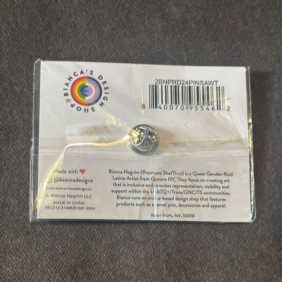 Respect My Pronouns Enamel Pin for Pride Events by Bianca’s Design Shop NEW - Picture 4 of 4